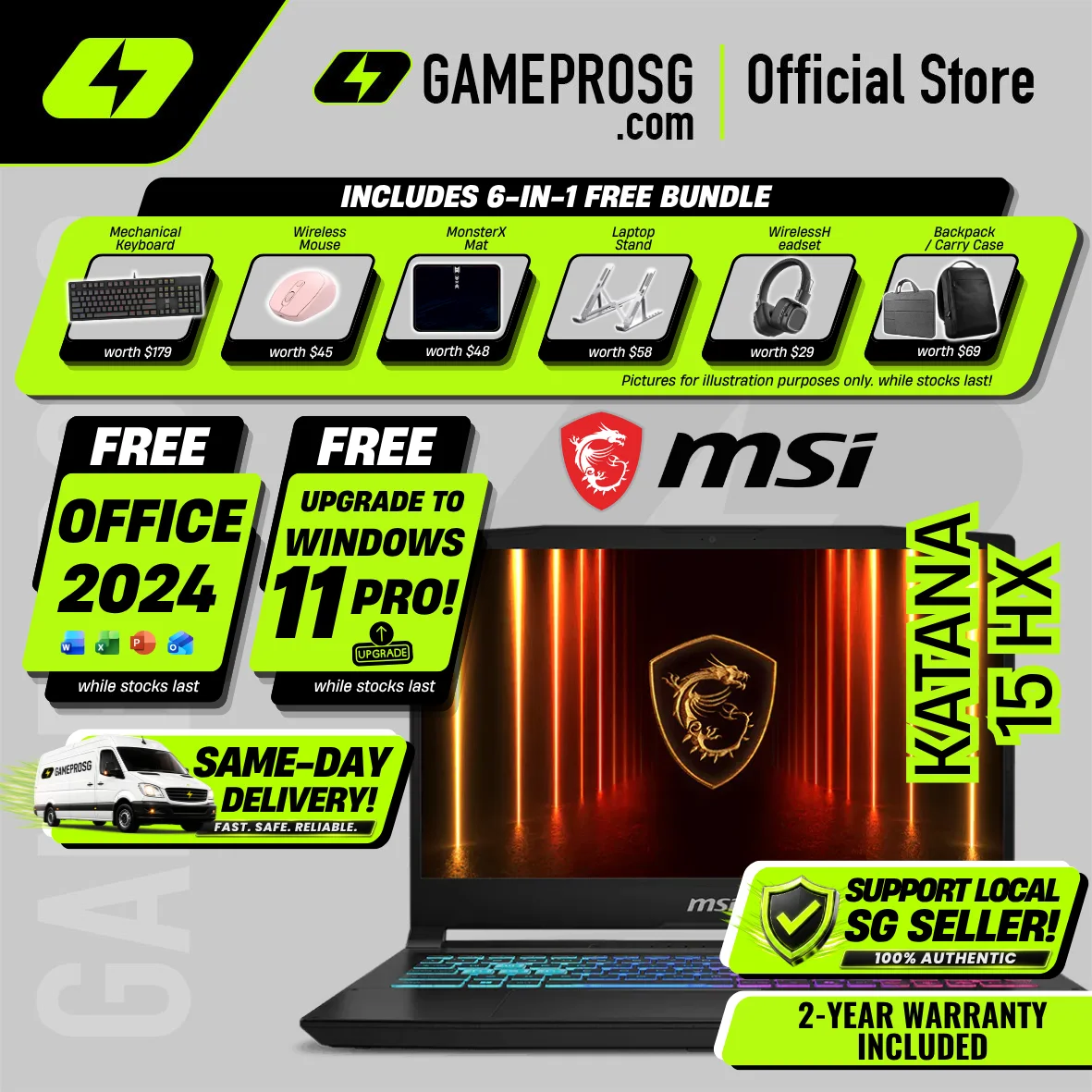 MSI Katana 15 HX AI Gaming Laptop - Intel Core i7 - RTX5060 - 15.6" QHD 165Hz IPS