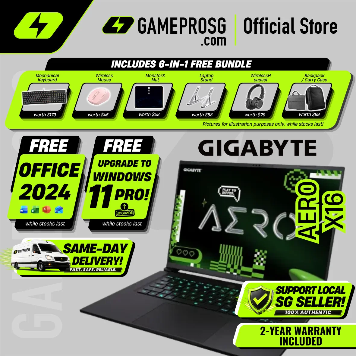 Gigabyte Aero X16 Copilot+ AI Laptop – AMD Ryzen AI 7 – 16GB RAM – 1TB SSD – RTX5050 – 16″ FHD+ 165Hz