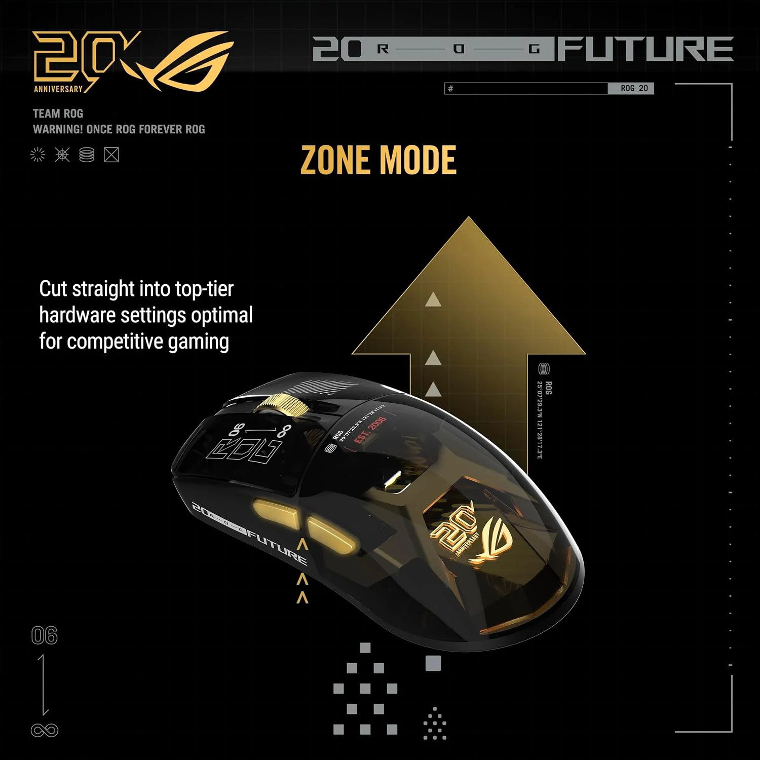 ASUS ROG Harpe II Extreme Edition 20 Wireless Gaming Mouse – 65K DPI – 8K Polling – Optical Switches – Glass Feet