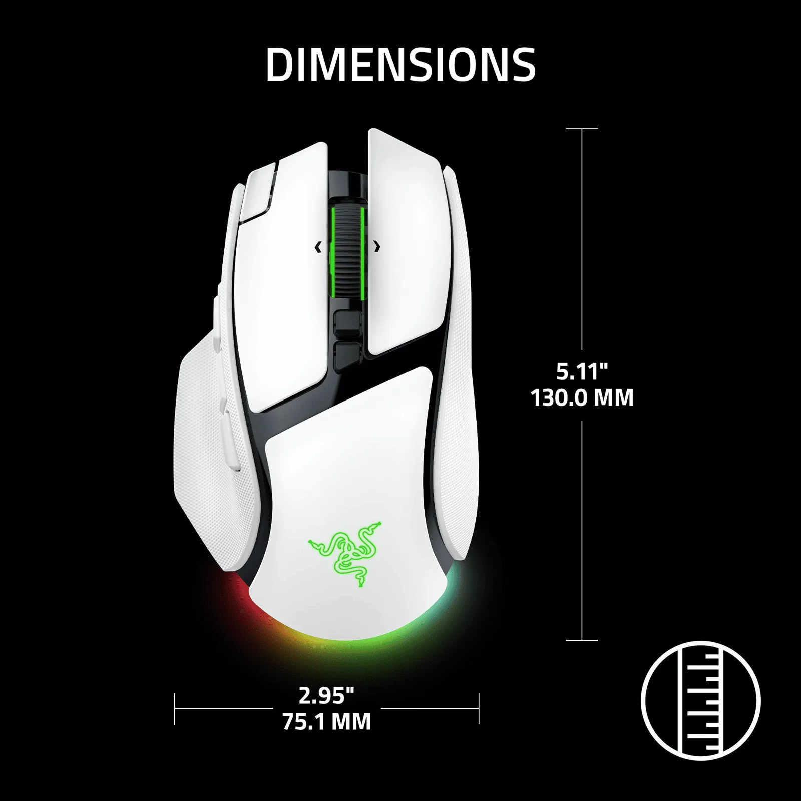 Razer Basilisk V4 Pro Wireless Ergonomic Gaming Mouse – 50K Optical Sensor – HyperScroll Tilt Wheel Gen-2