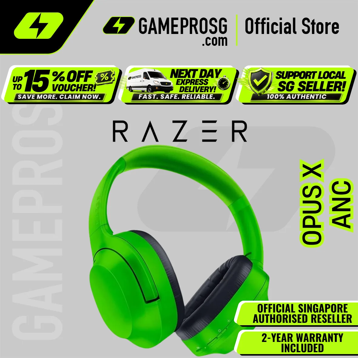 Razer Opus X Wireless ANC Headset – Active Noise Cancellation – Bluetooth
