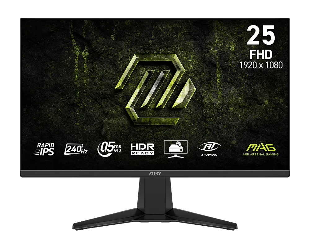MSI MAG 255F X24 – 24.5" FHD Rapid IPS 240Hz – 0.5ms Gaming Monitor