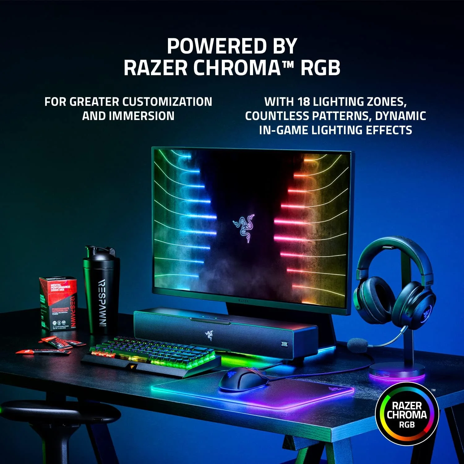 Razer Leviathan V2 Gaming Soundbar with THX Spatial Audio & Subwoofer