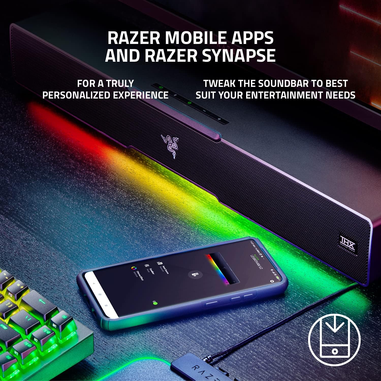 Razer Leviathan V2 Gaming Soundbar with THX Spatial Audio & Subwoofer