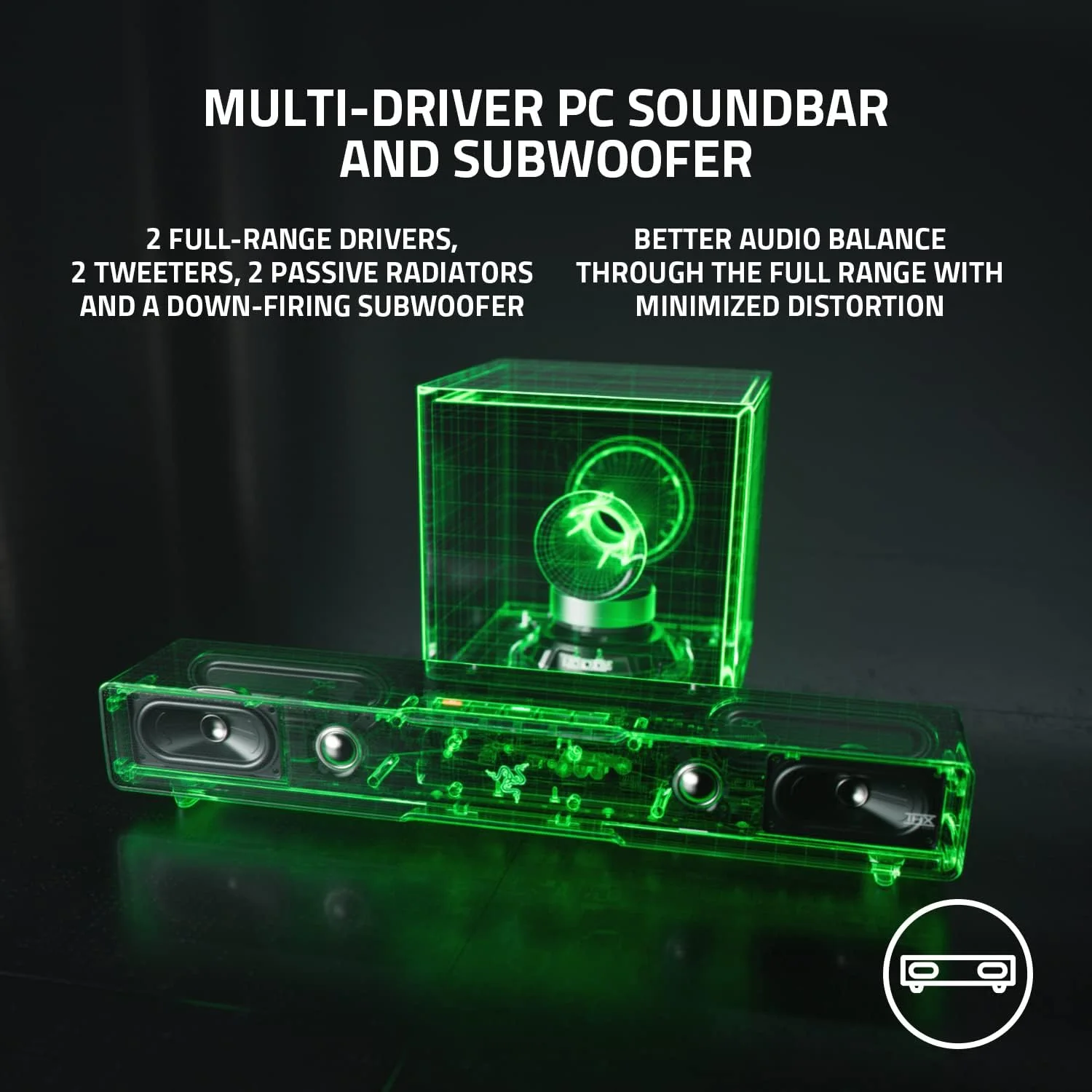 Razer Leviathan V2 Gaming Soundbar with THX Spatial Audio & Subwoofer