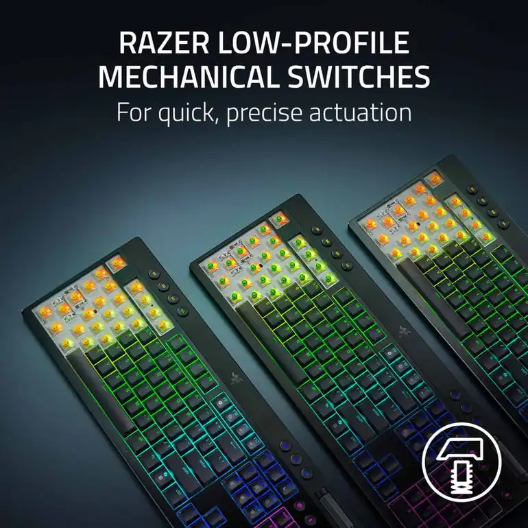 Razer BlackWidow V4 LP Wireless Mechanical Keyboard — Green - Orange - Yellow - HyperSpeed Wireless - RGB Chroma - Gamers