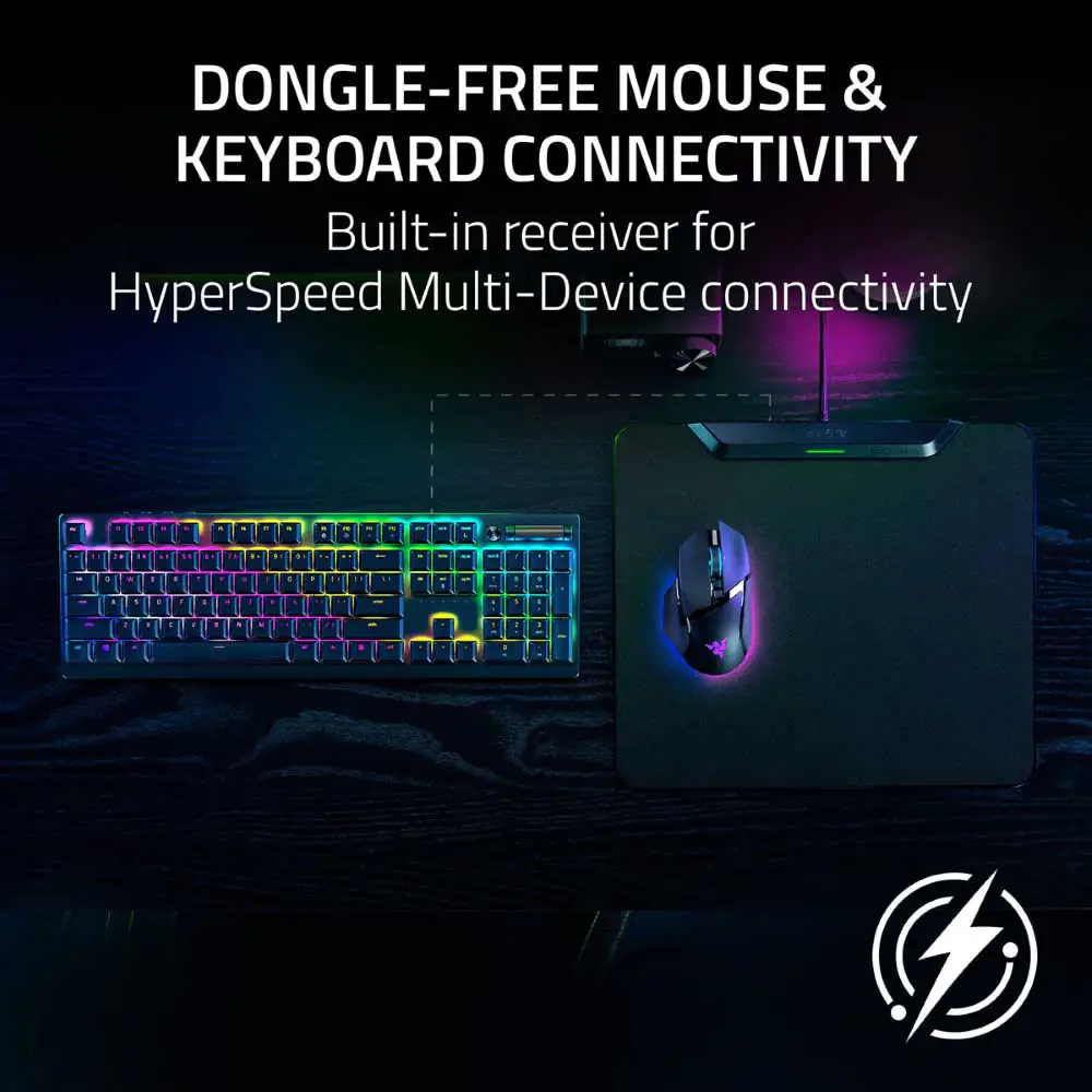 Razer HyperFlux V2 Wireless Charging System Mouse pad- Hard Surface