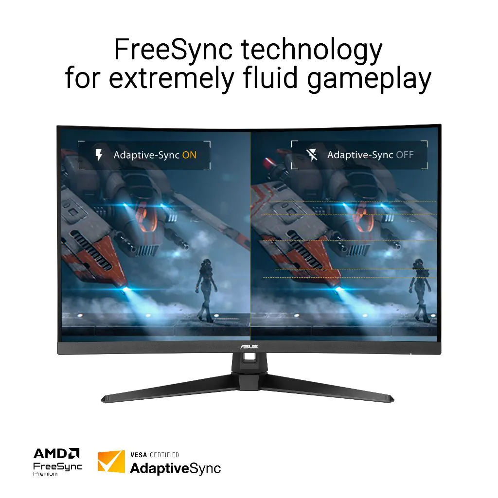 【SAME-DAY DELIVERY】ASUS TUF Gaming VG32VQM5B – 32" FHD Curved Fast VA 250Hz OC – 0.5ms – FreeSync Premium Gaming Monitor
