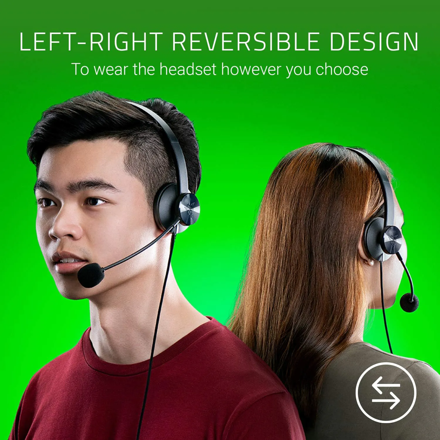 Razer Tetra Mono Chat Headset with Rotating Cardioid Microphone for Clear Voice Communication