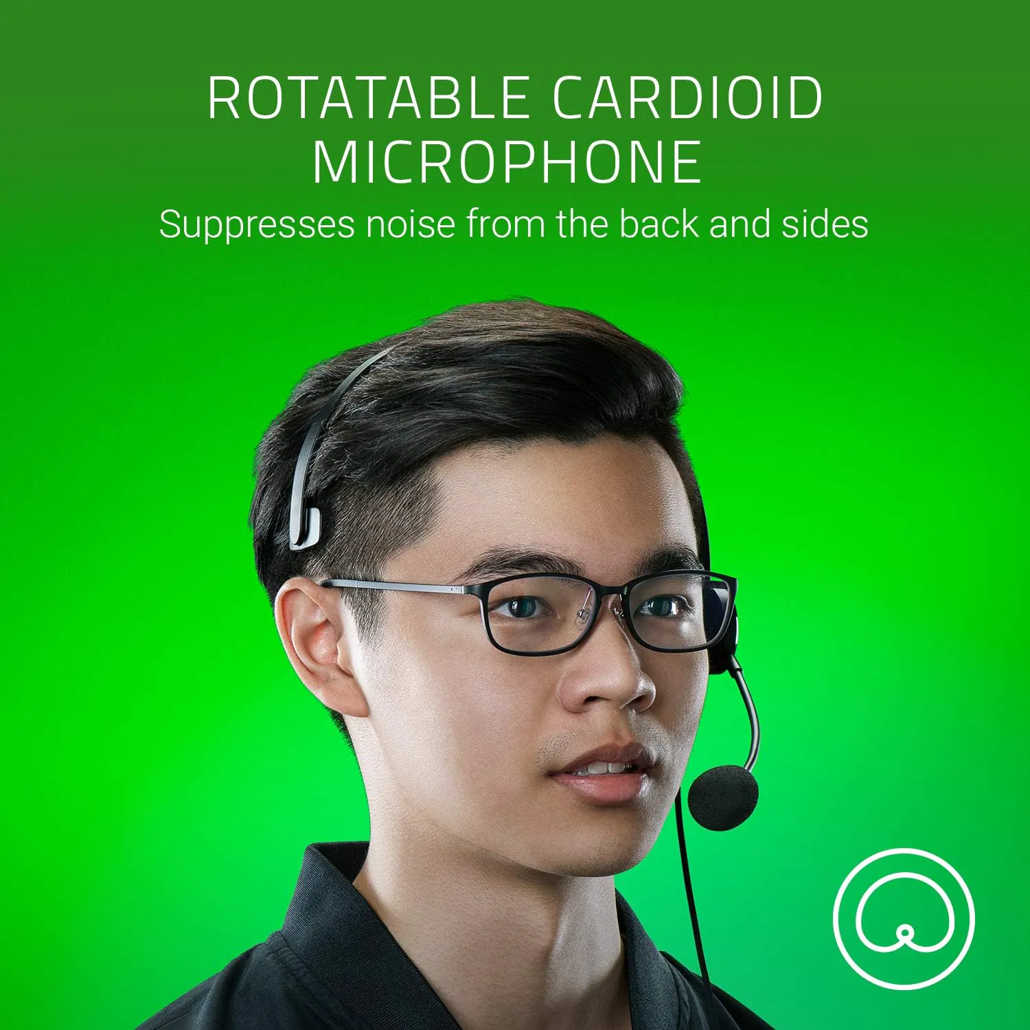 Razer Tetra Mono Chat Headset with Rotating Cardioid Microphone for Clear Voice Communication