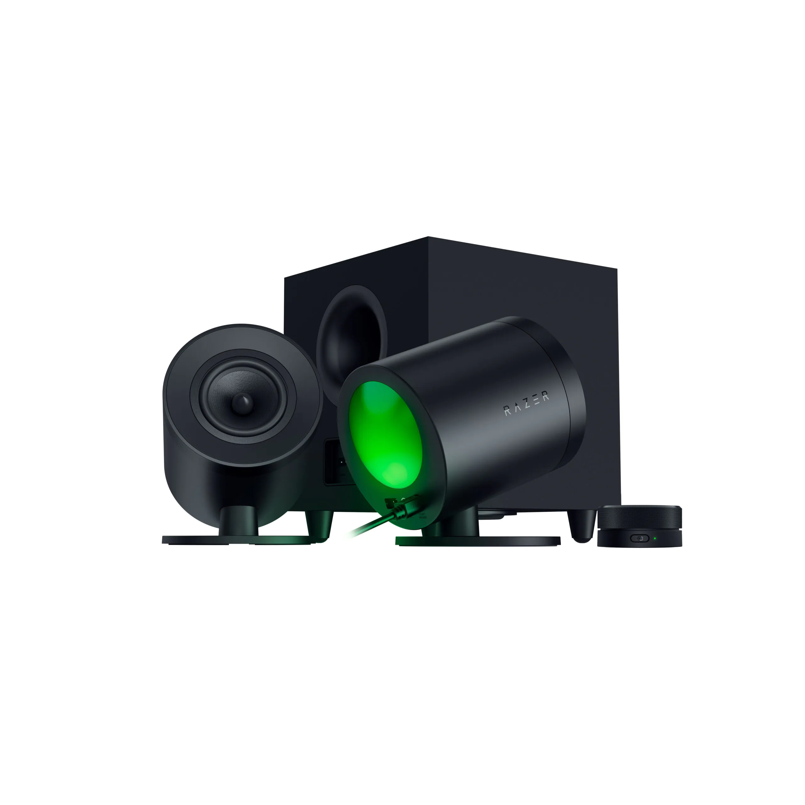 Razer Nommo V2 Pro Full-Range 2.1 PC Gaming Speakers with Wireless Subwoofer / Razer Wireless Control Pod Ready / Razer Chroma Lighting