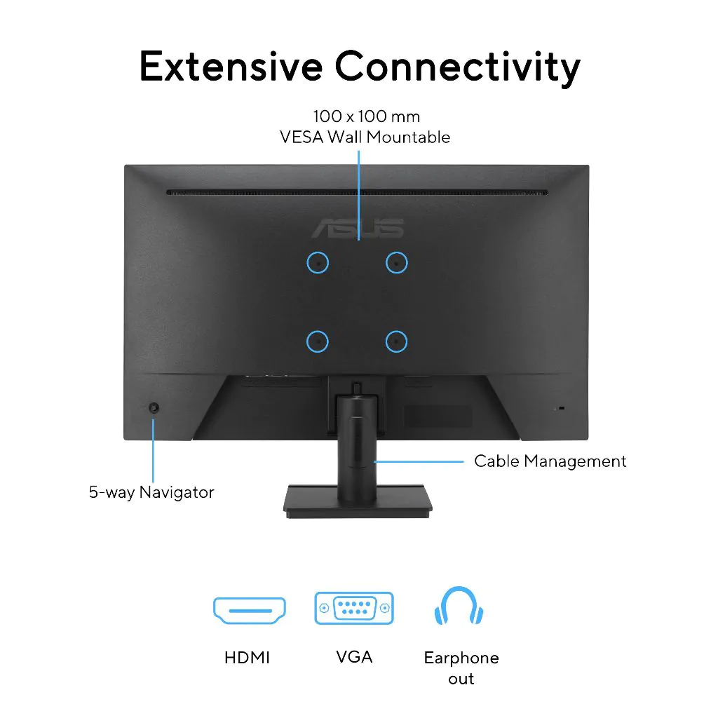 【SAME-DAY DELIVERY】ASUS VA279HG Eye Care Gaming Monitor – 27" FHD IPS 120Hz – 1ms – Adaptive-Sync – HDMI VGA