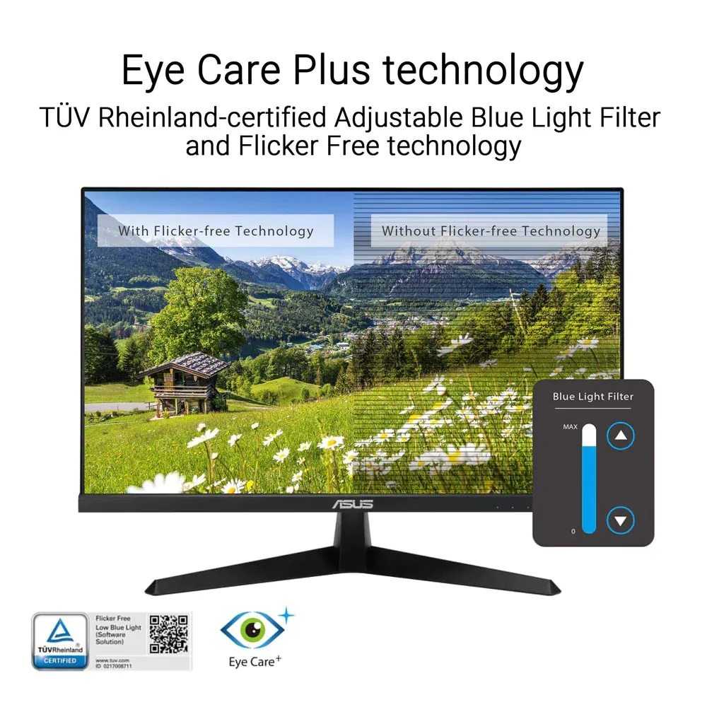 【SAME-DAY DELIVERY】ASUS VY249HGR Eye Care Gaming Monitor – 23.8" FHD IPS 120Hz – 1ms – Adaptive-Sync – HDMI VGA