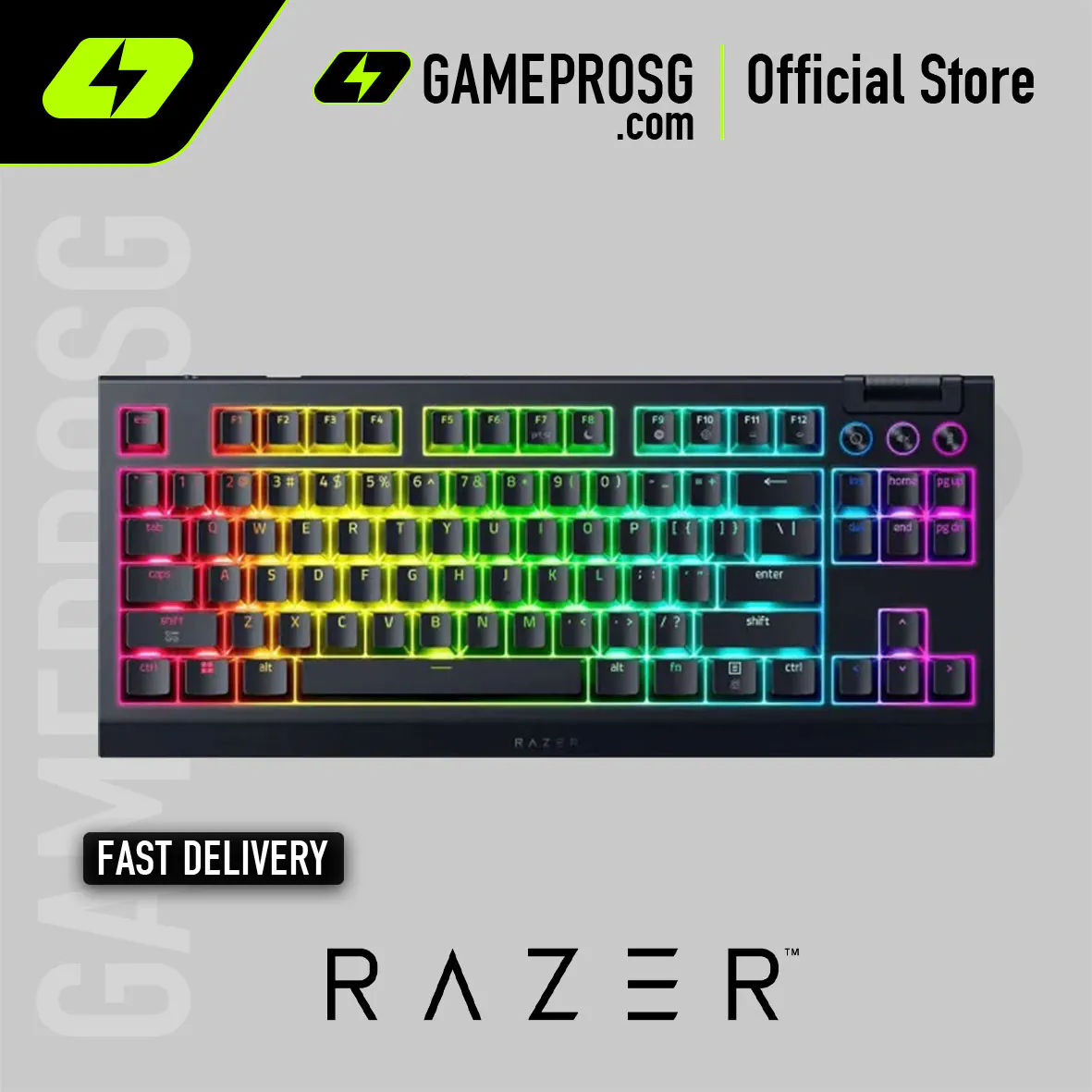 Razer BlackWidow V4 Low-Profile HyperSpeed – TKL Wireless Mechanical Gaming Keyboard – US Layout
