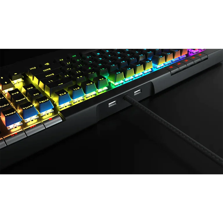 MonsterX ABADDON Esports Keyboard — RGB Lighting / Blue Clicky Switches / USB Passthrough