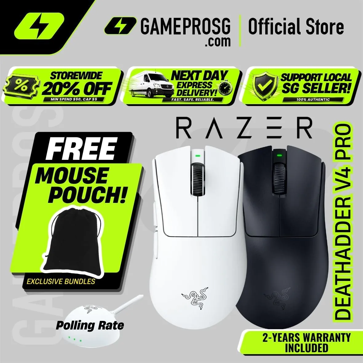 Razer DeathAdder V4 Pro Ultra-lightweight Wireless Ergonomic Esports Mouse