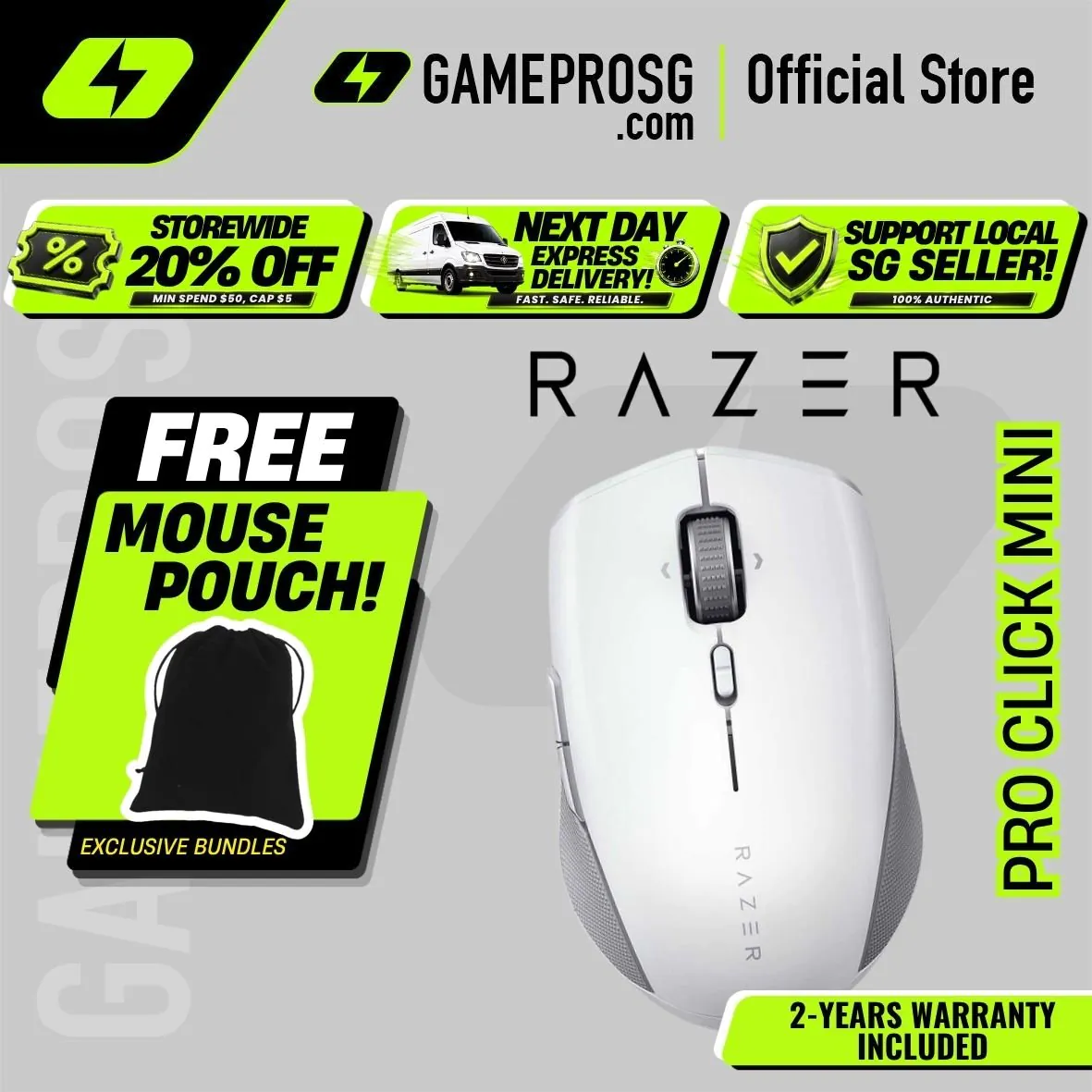 Razer Pro Click Mini Wirless Optical Mouse with Compact Design - Wireless