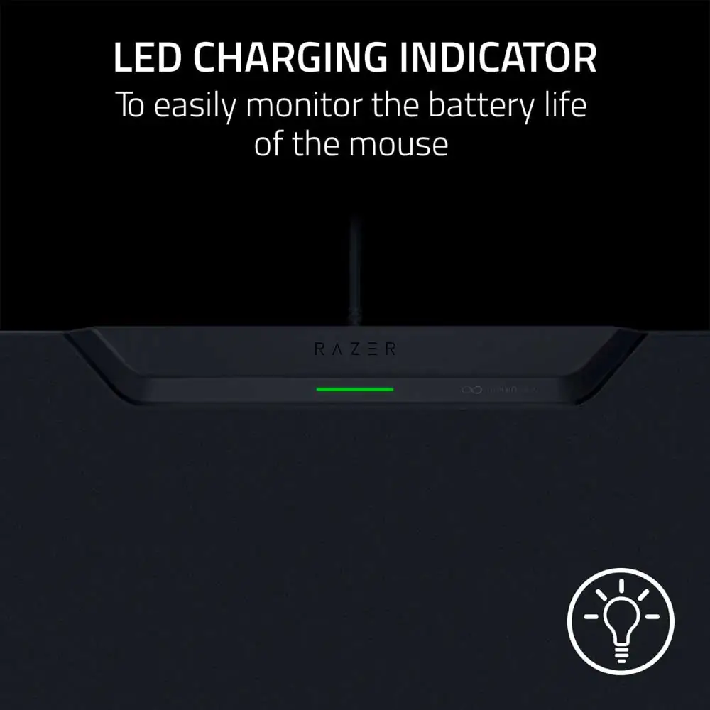 Razer HyperFlux V2 Wireless Charging System Mouse pad- Hard Surface