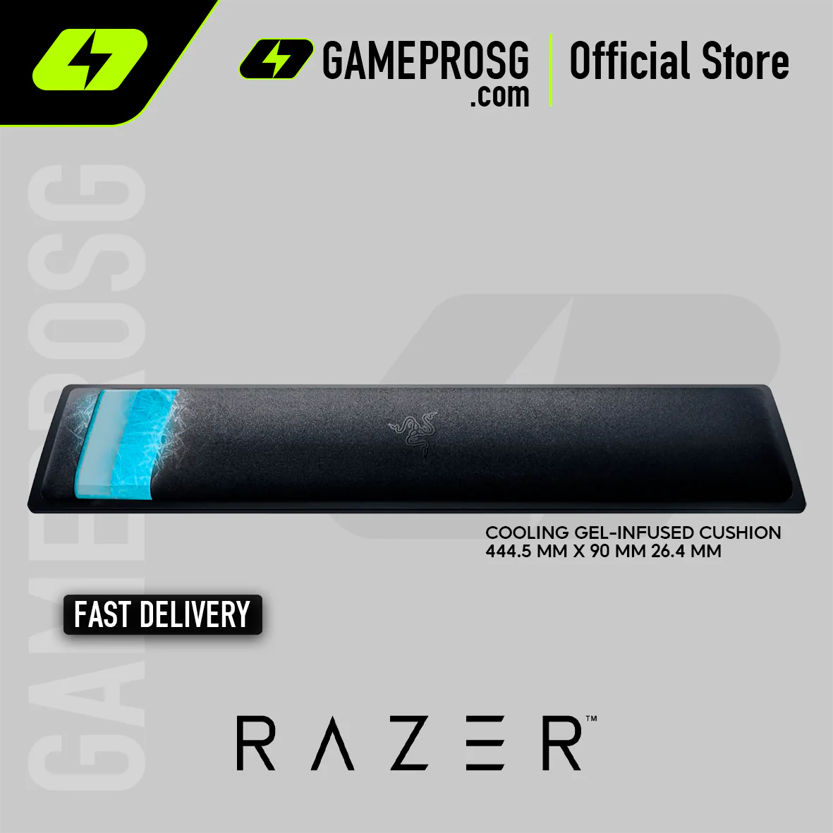 Razer Ergonomic Wrist Rest Pro Full-Sized Keyboard Support with Cooling Gel Surface and Memory Foam Cushion