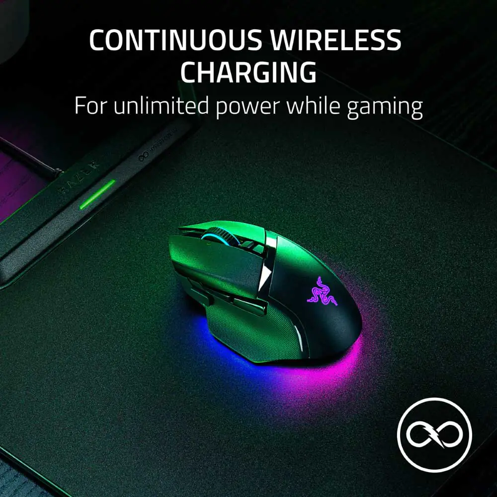 Razer HyperFlux V2 Wireless Charging System Mouse pad- Hard Surface