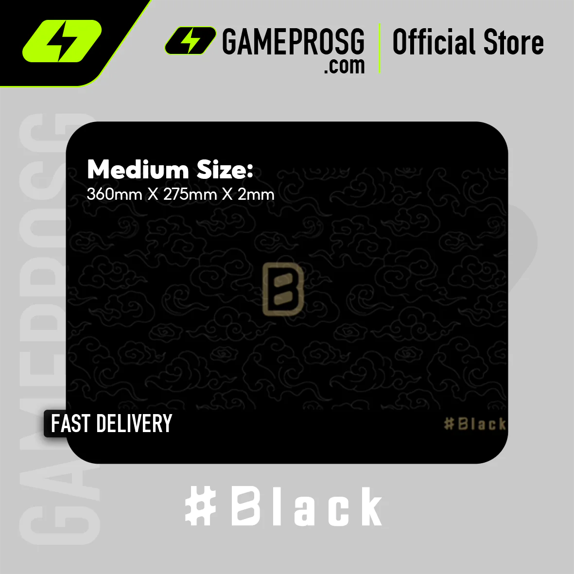 #BLACK EDT Limited Edition Mousepad — Smooth Surface - Anti-Slip Base - Design A (GAMEPROSG Collab)