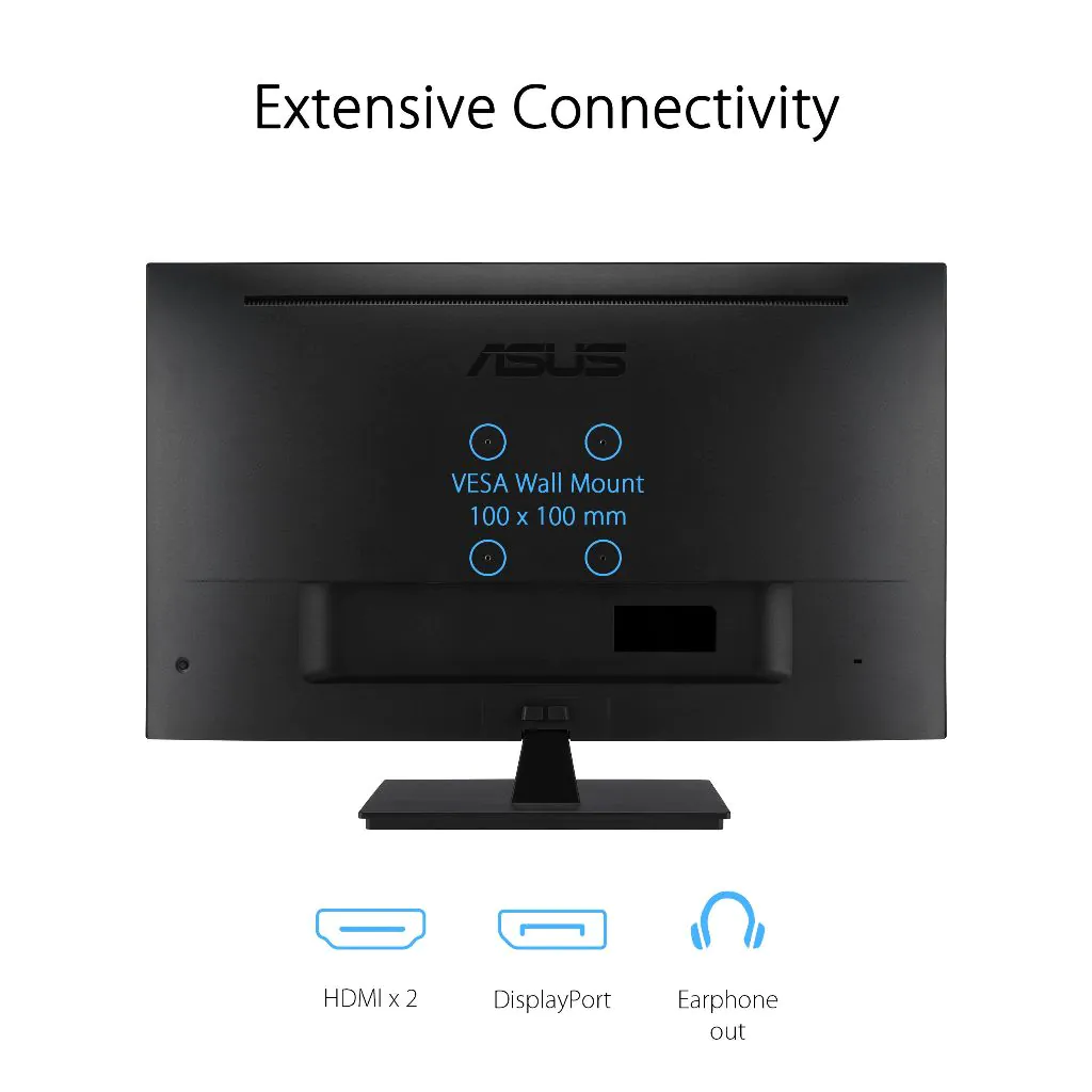 ASUS VP327Q Eye Care Monitor – 31.5" 4K UHD VA – HDR10 – 99% sRGB – Adaptive-Sync – HDMI - DP