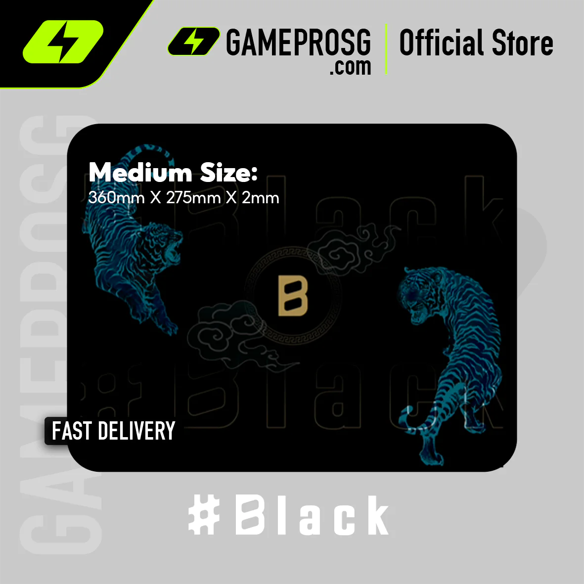 #BLACK EDT Limited Edition Mousepad — Smooth Surface - Anti-Slip Base - Design A (GAMEPROSG Collab)