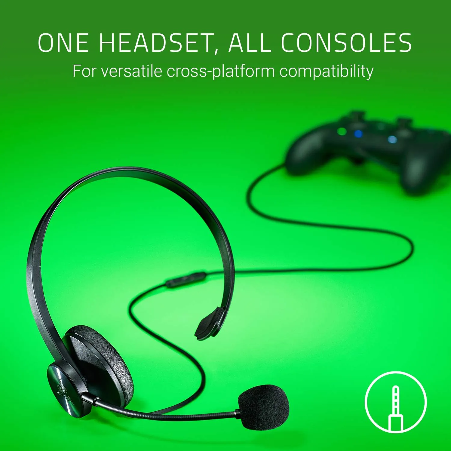 Razer Tetra Mono Chat Headset with Rotating Cardioid Microphone for Clear Voice Communication