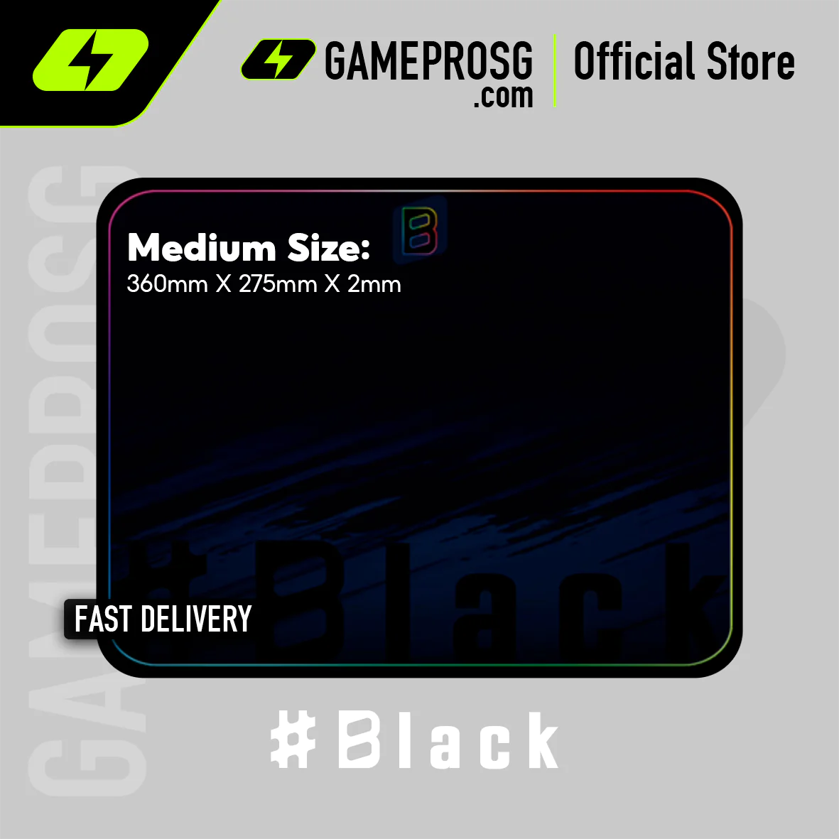 #BLACK EDT Limited Edition Mousepad — Smooth Surface - Anti-Slip Base - Design A (GAMEPROSG Collab)
