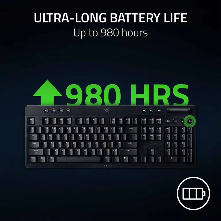 Razer BlackWidow V4 LP Wireless Mechanical Keyboard — Green - Orange - Yellow - HyperSpeed Wireless - RGB Chroma - Gamers
