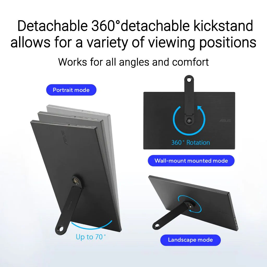【SAME-DAY DELIVERY】ASUS ZenScreen MB169CK Portable USB Monitor – 15.6" FHD IPS – USB-C – Eye Care – 360° Kickstand