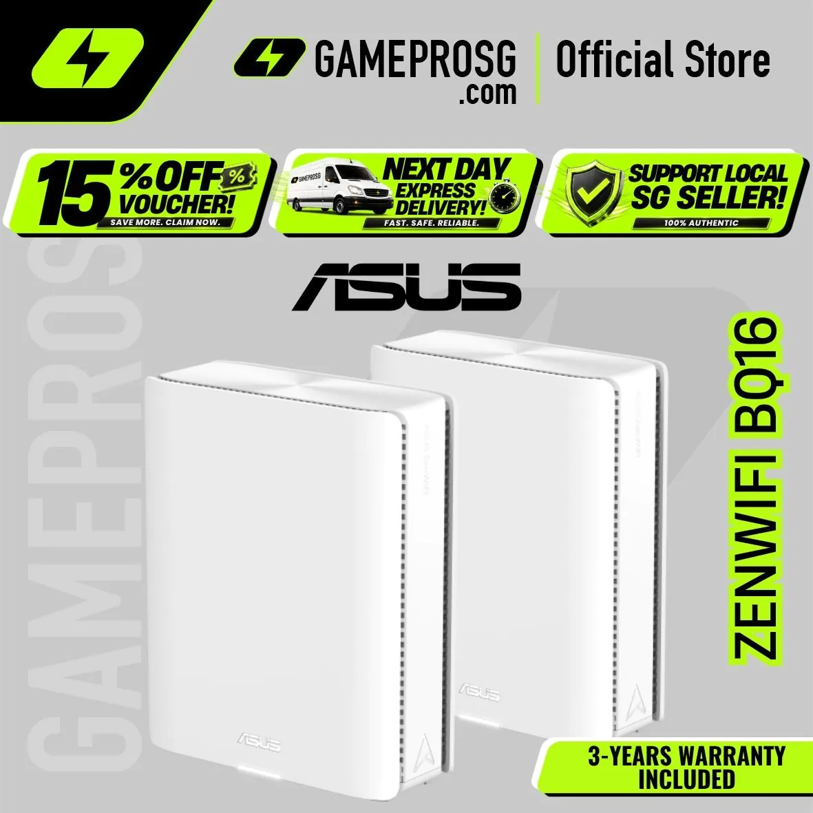 ASUS ZenWiFi BQ16 – Quad-Band WiFi 7 BE25000 Mesh Router – Dual 10G Ports – AiMesh – AiProtection Pro