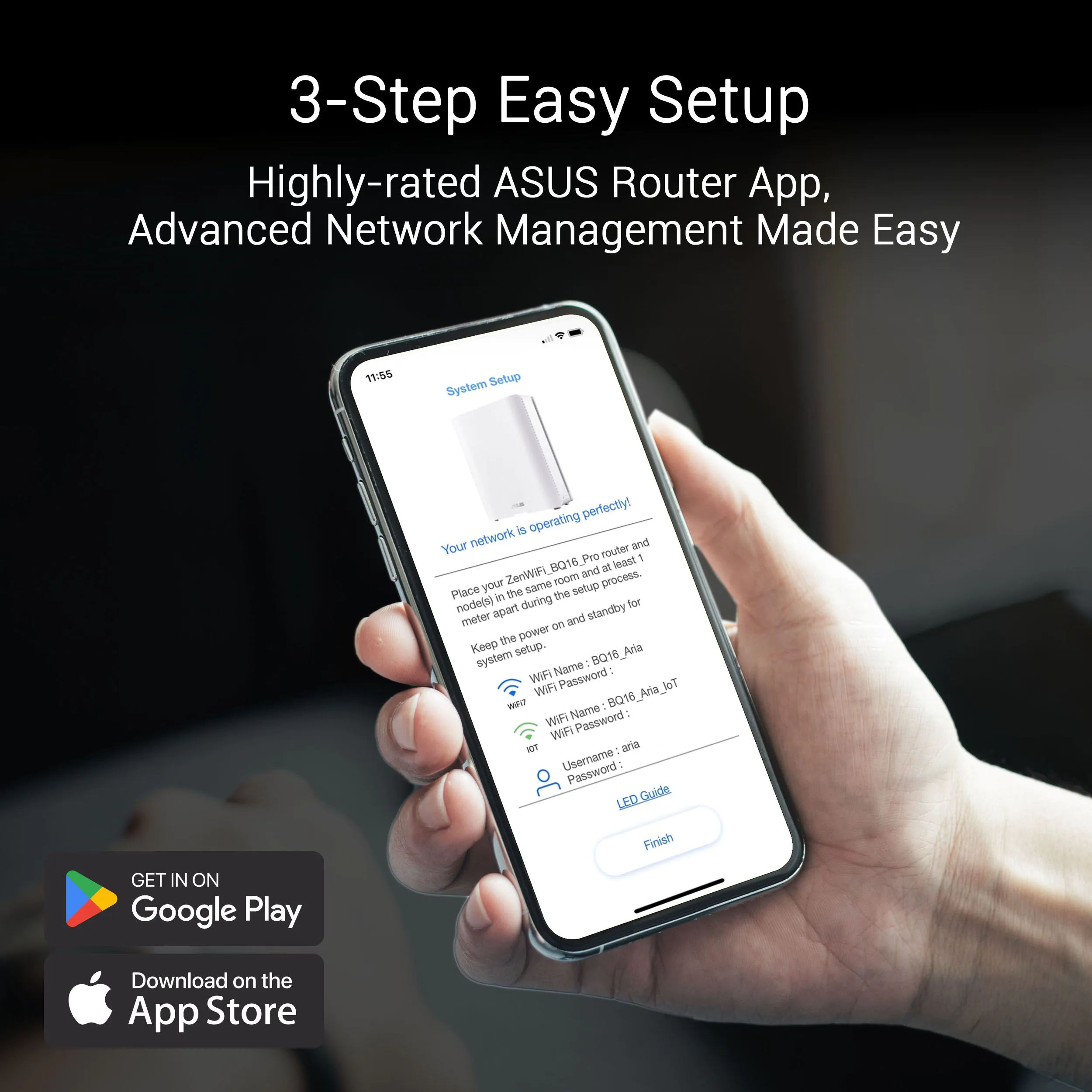 ASUS ZenWiFi BQ16 – Quad-Band WiFi 7 BE25000 Mesh Router – Dual 10G Ports – AiMesh – AiProtection Pro