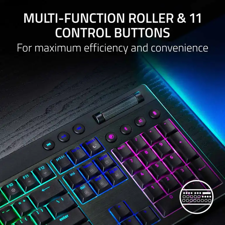 Razer BlackWidow V4 LP Wireless Mechanical Keyboard — Green - Orange - Yellow - HyperSpeed Wireless - RGB Chroma - Gamers