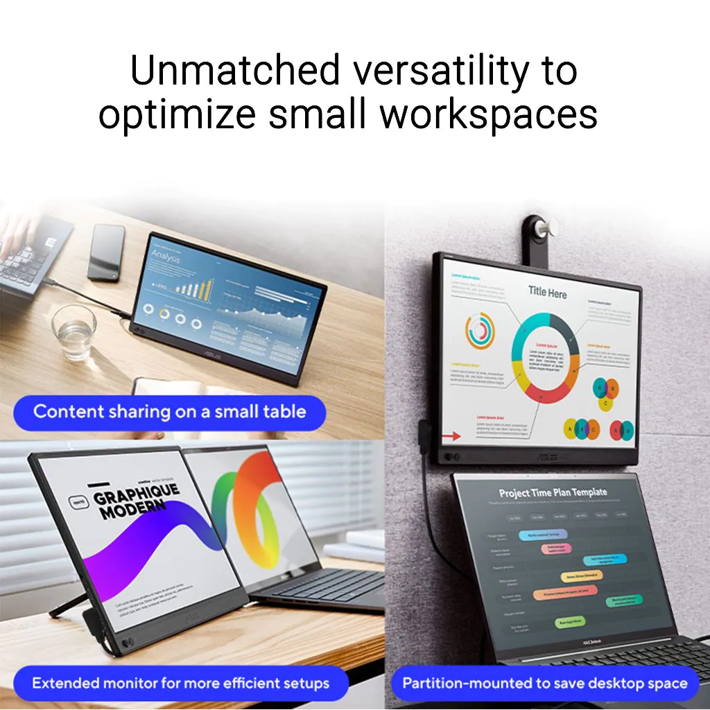 【SAME-DAY DELIVERY】ASUS ZenScreen MB169CK Portable USB Monitor – 15.6" FHD IPS – USB-C – Eye Care – 360° Kickstand