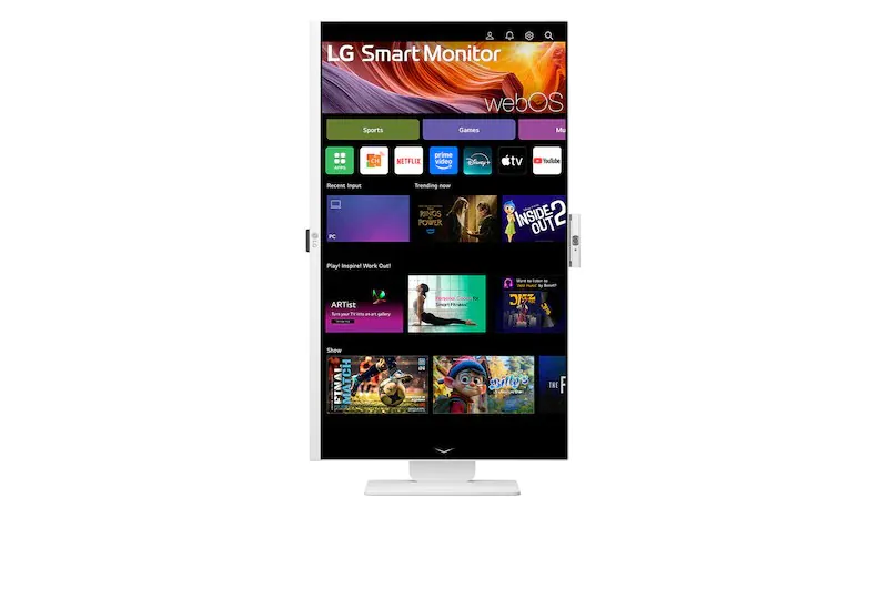 LG 32U850SA-W 32" 4K UHD IPS Monitor – USB-C 90W PD, Speakers, Webcam, Remote