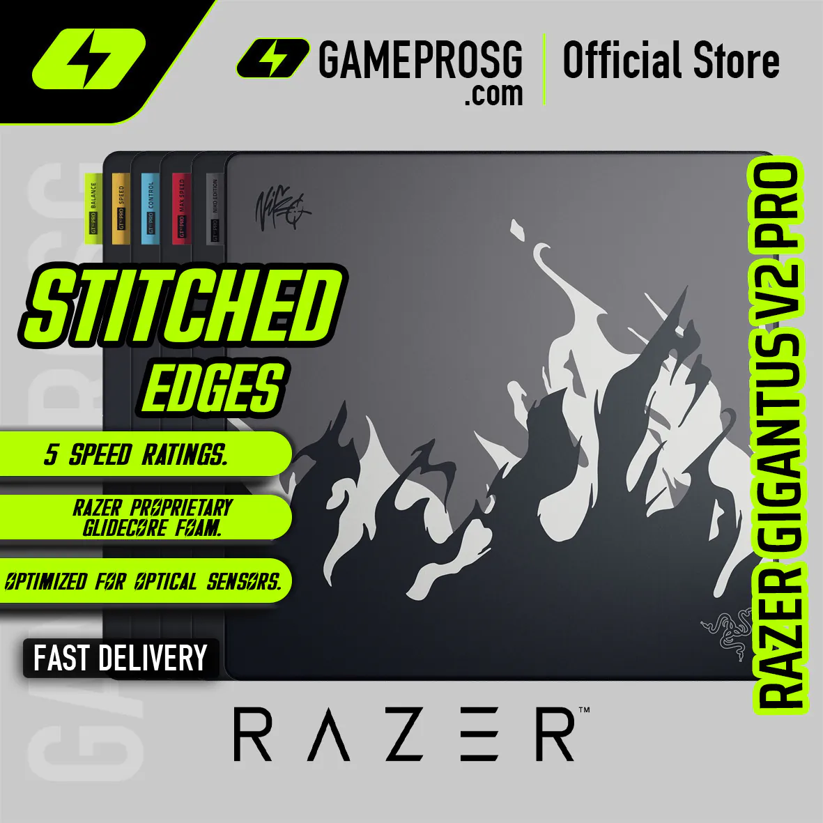 Razer Gigantus V2 Pro Gaming Mousepad – 5 Surface Speed Options – Stitched Edges – Precision Control Surface
