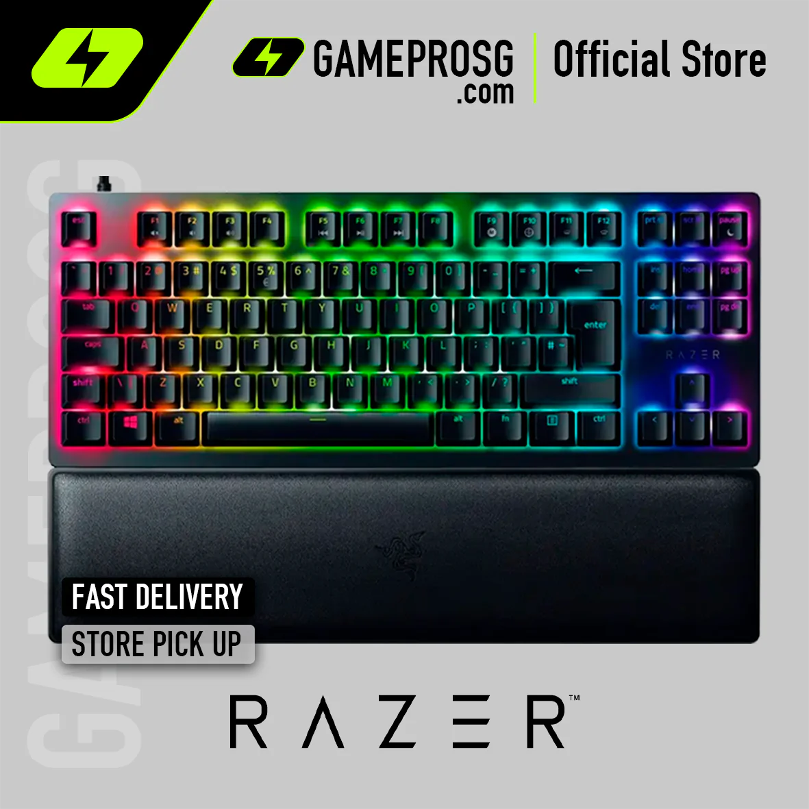 Razer Huntsman V2 TKL Wired Optical Switch Gaming Keyboard with Chroma RGB (Clicky Optical Switch (Purple)