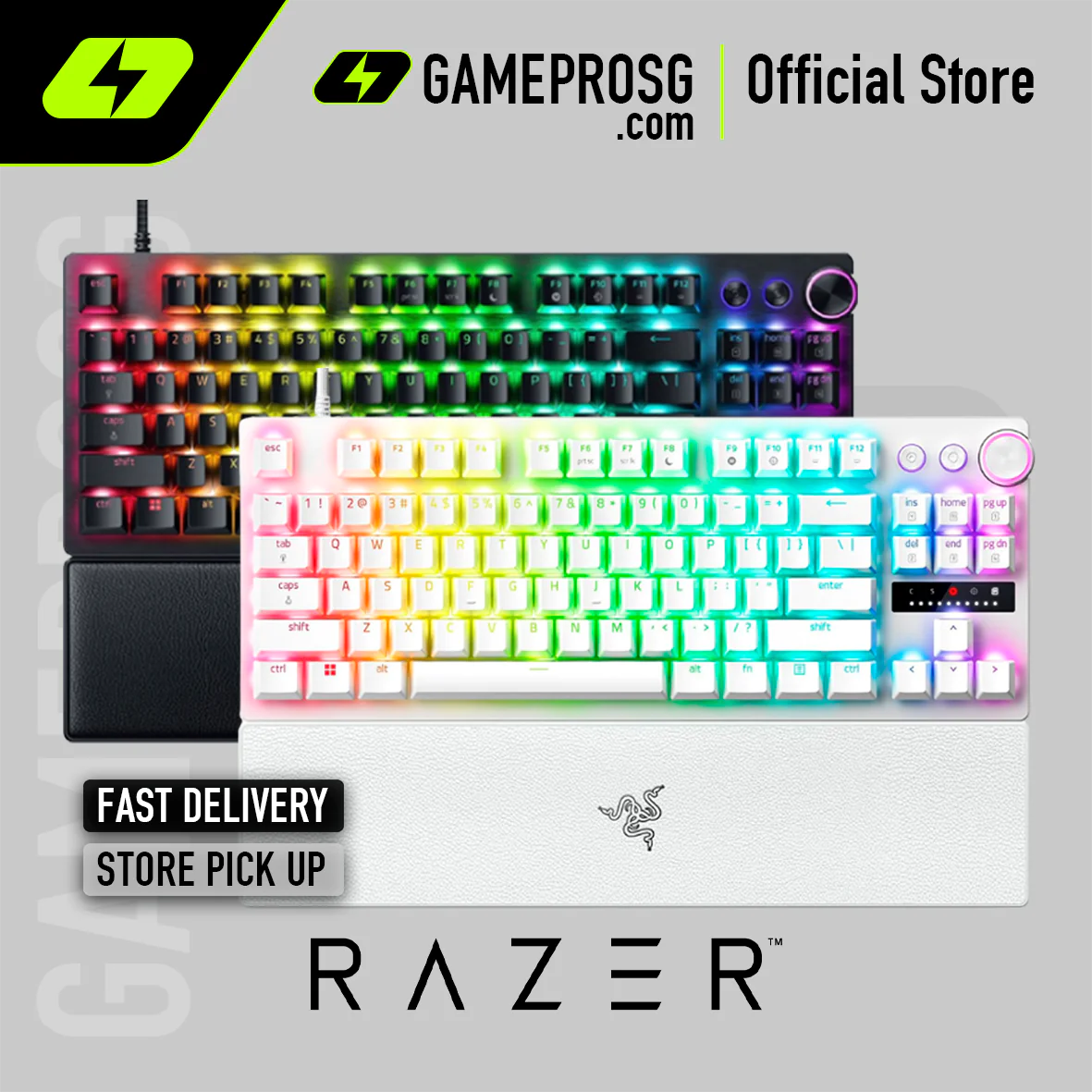 Razer Huntsman V3 Pro Tenkeyless Wired Analog Optical Esports Gaming Keyboard - Available in White or Black