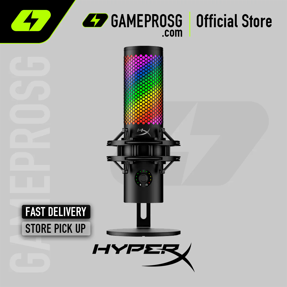 HyperX QuadCast 2 S Wired Multi-Pattern USB Electret Condenser Microphone