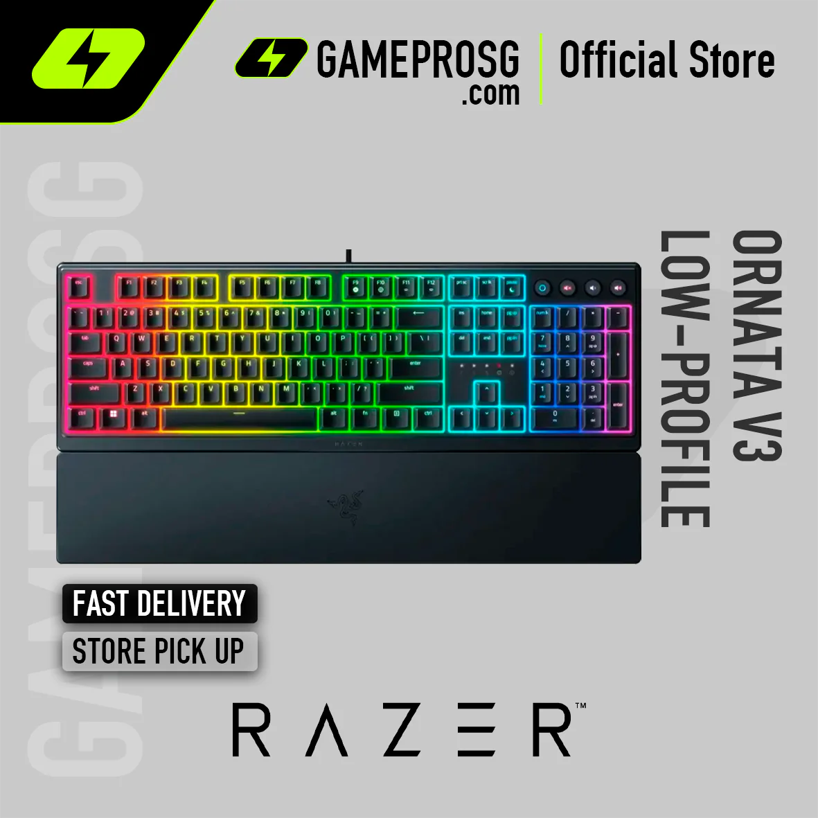 Razer Ornata V3 Full-Size Low-profile Wired Mecha-Membrane Gaming Keyboard