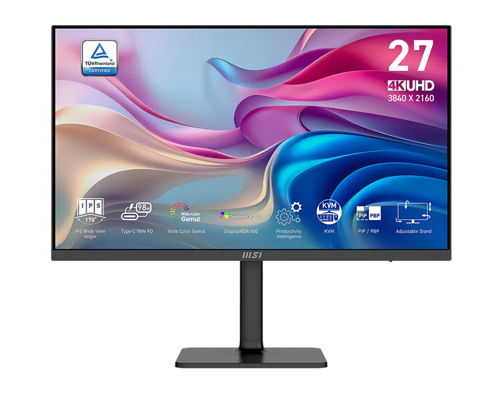 MSI Modern MD272UPHG – 27" 4K UHD IPS – USB-C 98W – DisplayHDR 400 Professional Monitor