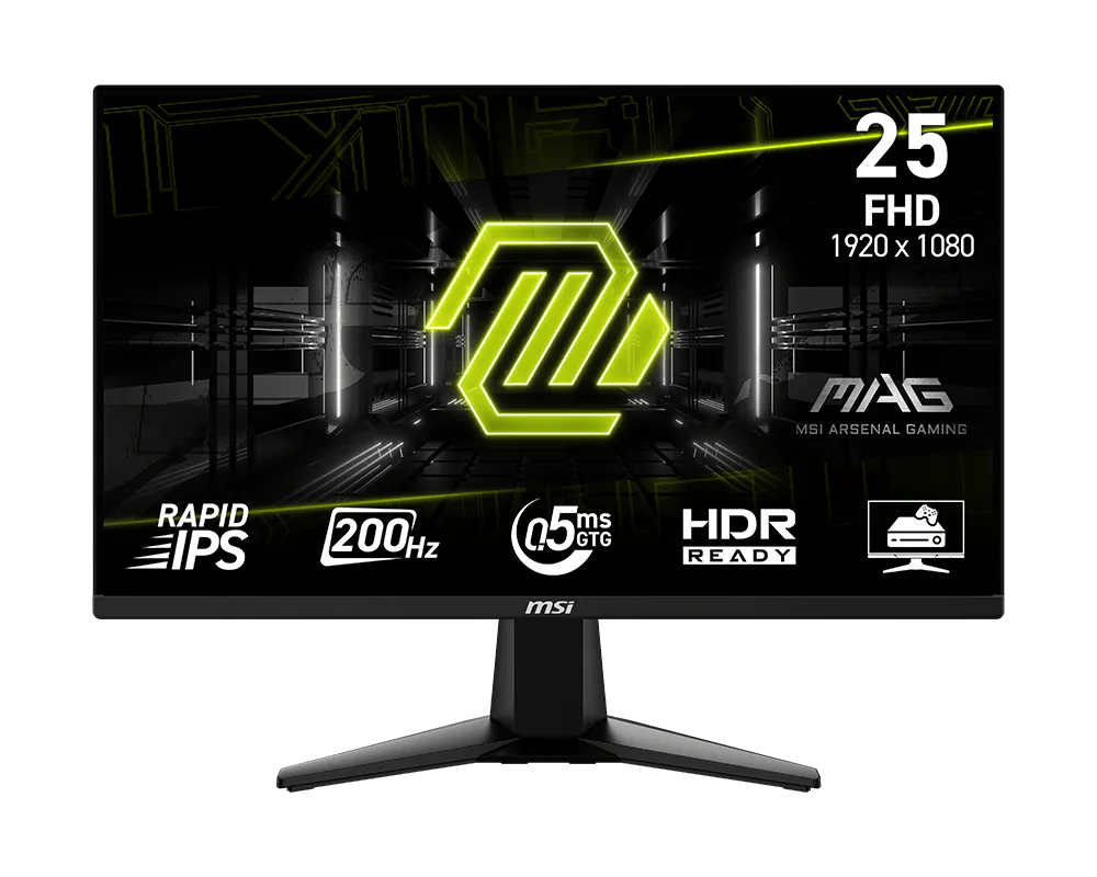 MSI MAG 255F E20 – 24.5" FHD Rapid IPS 200Hz – 0.5ms – FreeSync Gaming Monitor