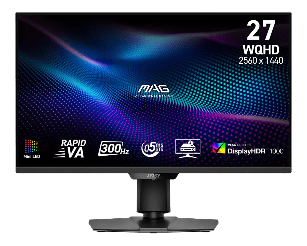 MSI MAG 274QPF X30MV – 27" QHD Rapid VA Mini-LED 300Hz – 0.5ms – HDR1000 Gaming Monitor