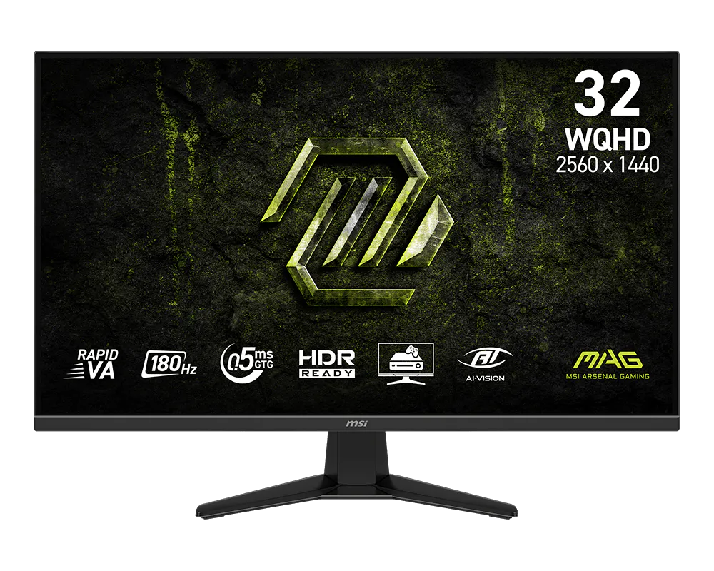 MSI MAG 325QF E18V – 32" QHD Rapid VA 180Hz – 0.5ms – Adaptive-Sync Gaming Monitor