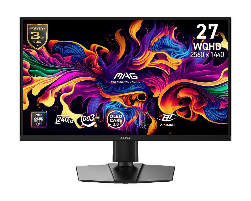 MSI MAG 272QP QD-OLED X24 – 27" QHD QD-OLED 240Hz – 0.03ms Gaming Monitor
