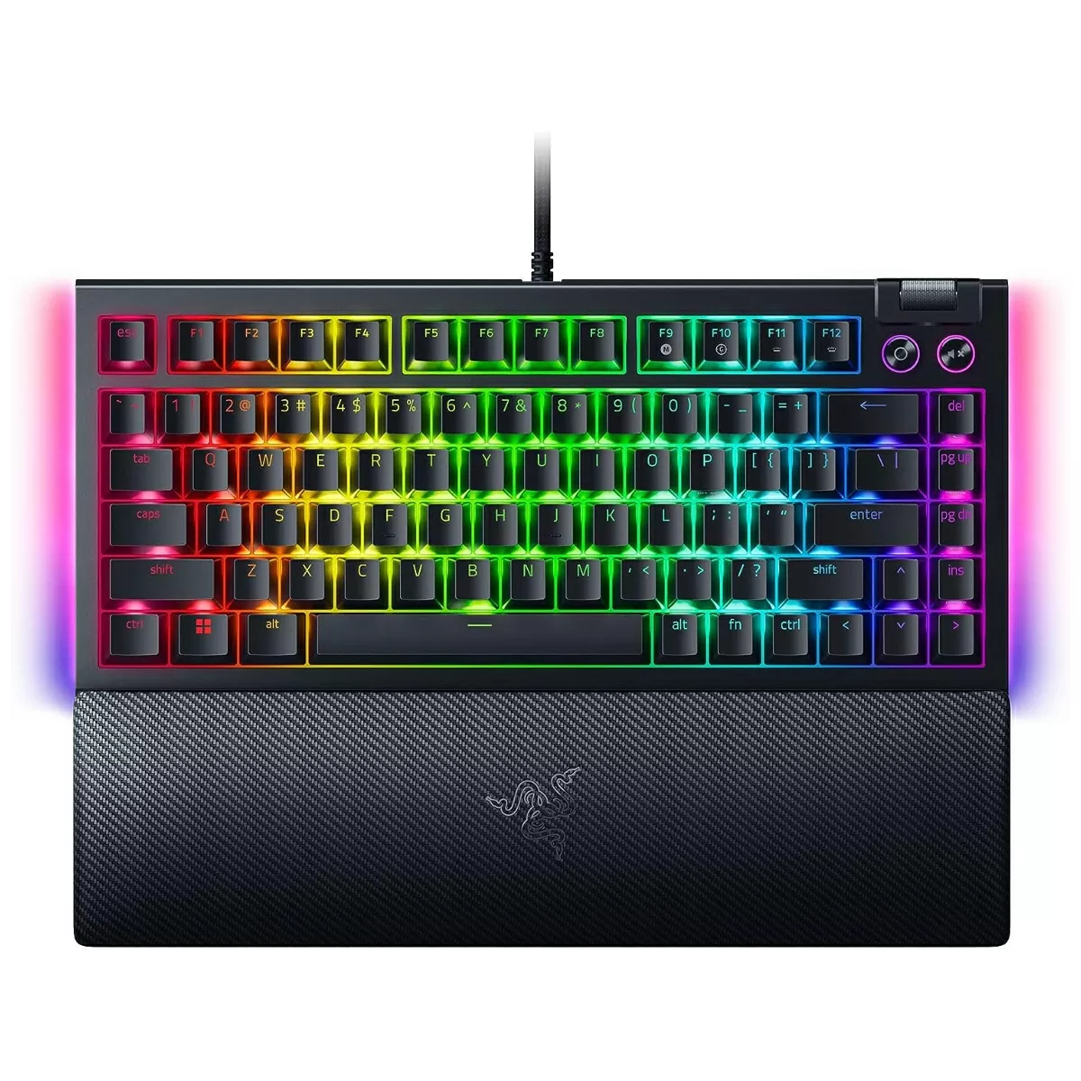 Razer BlackWidow V4 75% Wired Orange Switch Gaming Keyboard with Hot-Swappable Design - Black