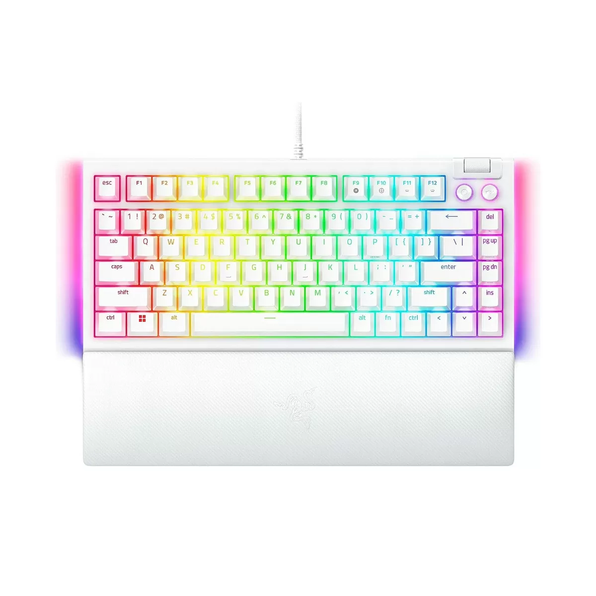 Razer BlackWidow V4 75% Wired Orange Switch Gaming Keyboard with Hot-Swappable Design - White