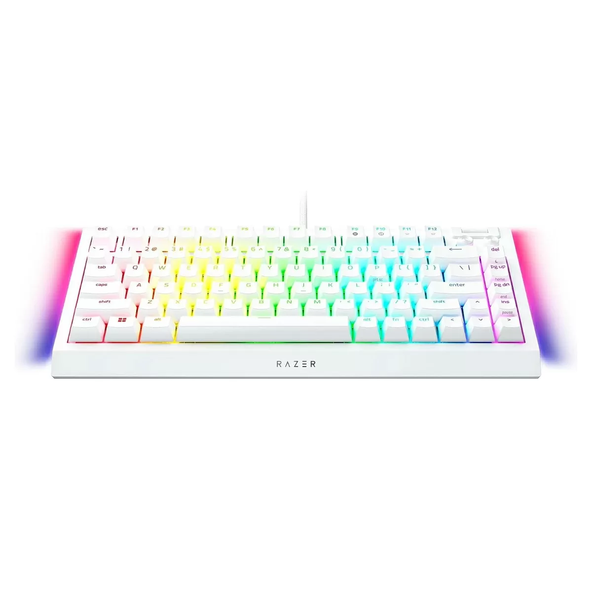 Razer BlackWidow V4 75% Wired Orange Switch Gaming Keyboard with Hot-Swappable Design - White