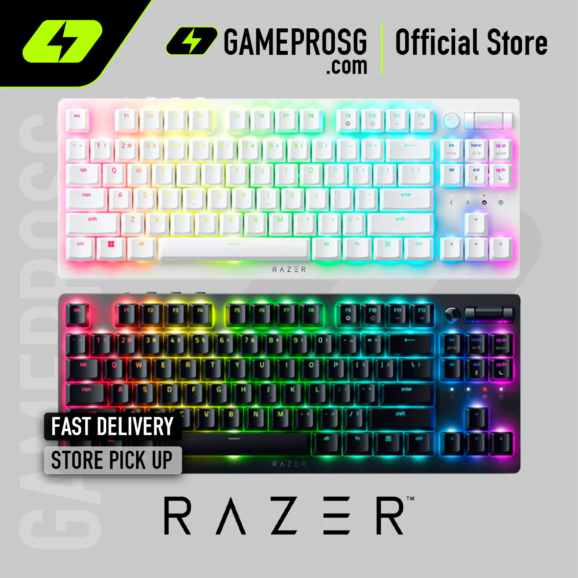 Razer DeathStalker V2 Pro TKL Wireless Optical Linear Switch Gaming Keyboard with Low-Profile Design